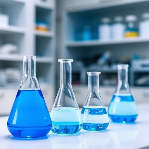 Laboratory flasks representing chemical and industrial testing